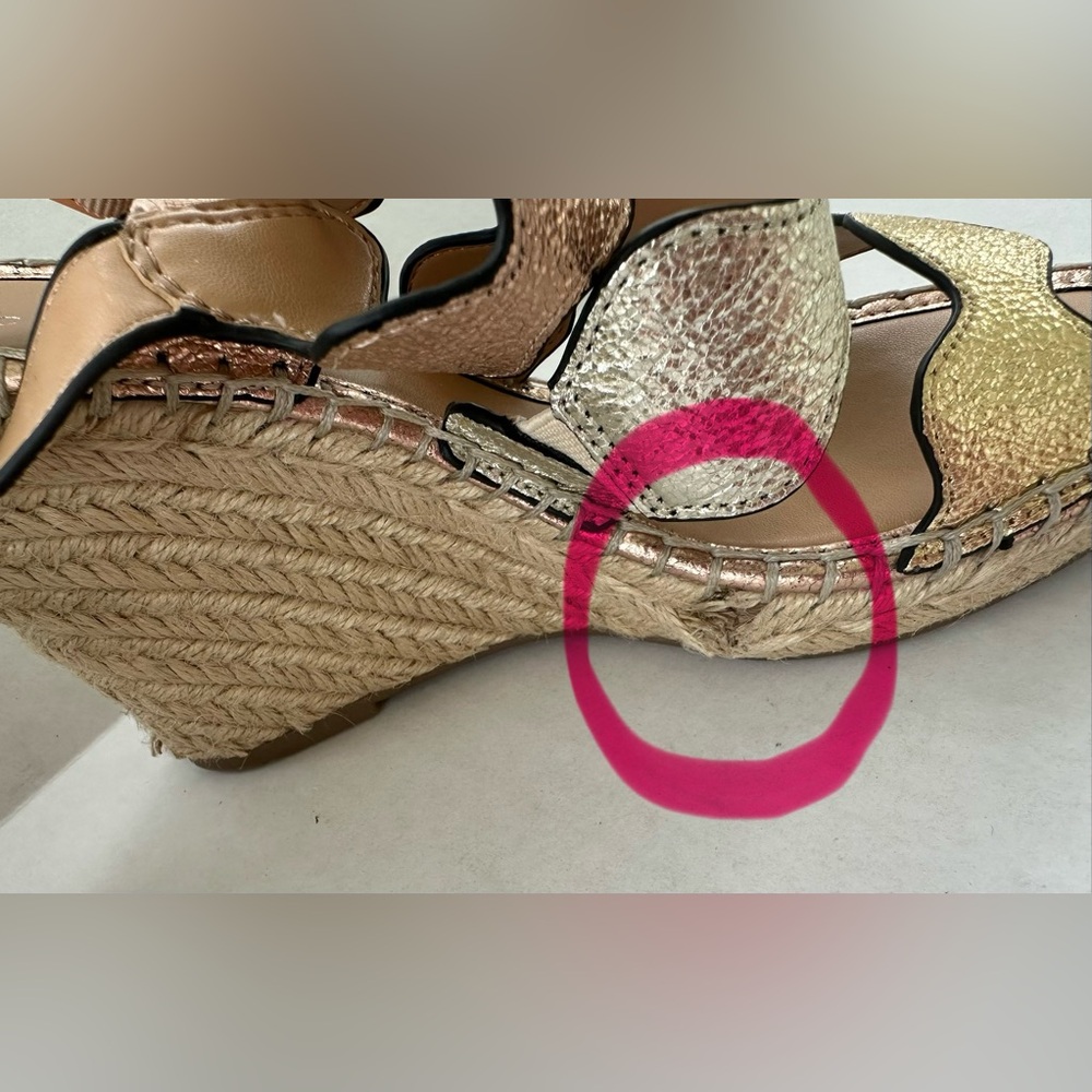 Marc Fisher Metallic Wave Espadrille Sandals - Gold, Silver & Rose Gold - Picture 12 of 17